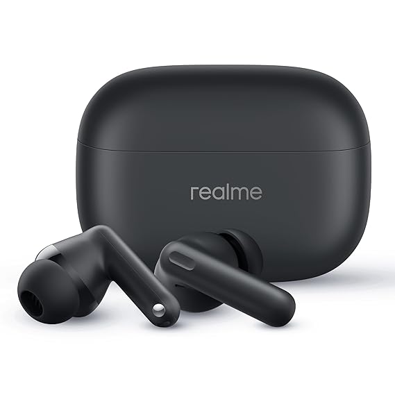 realme buds t200x true wireless earbuds with 12.4mm dynamic bass drivers, 25 db anc, quad mic, 45ms latency, upto 48 hrs playback, fast charge, ip55 rated, bt 5.4 (pure black) realme buds t200x true wireless earbuds with 12.4mm dynamic bass drivers, 25 db anc, quad mic, 45ms latency, upto 48 hrs playback, fast charge, ip55 rated, bt 5.4 (pure black)